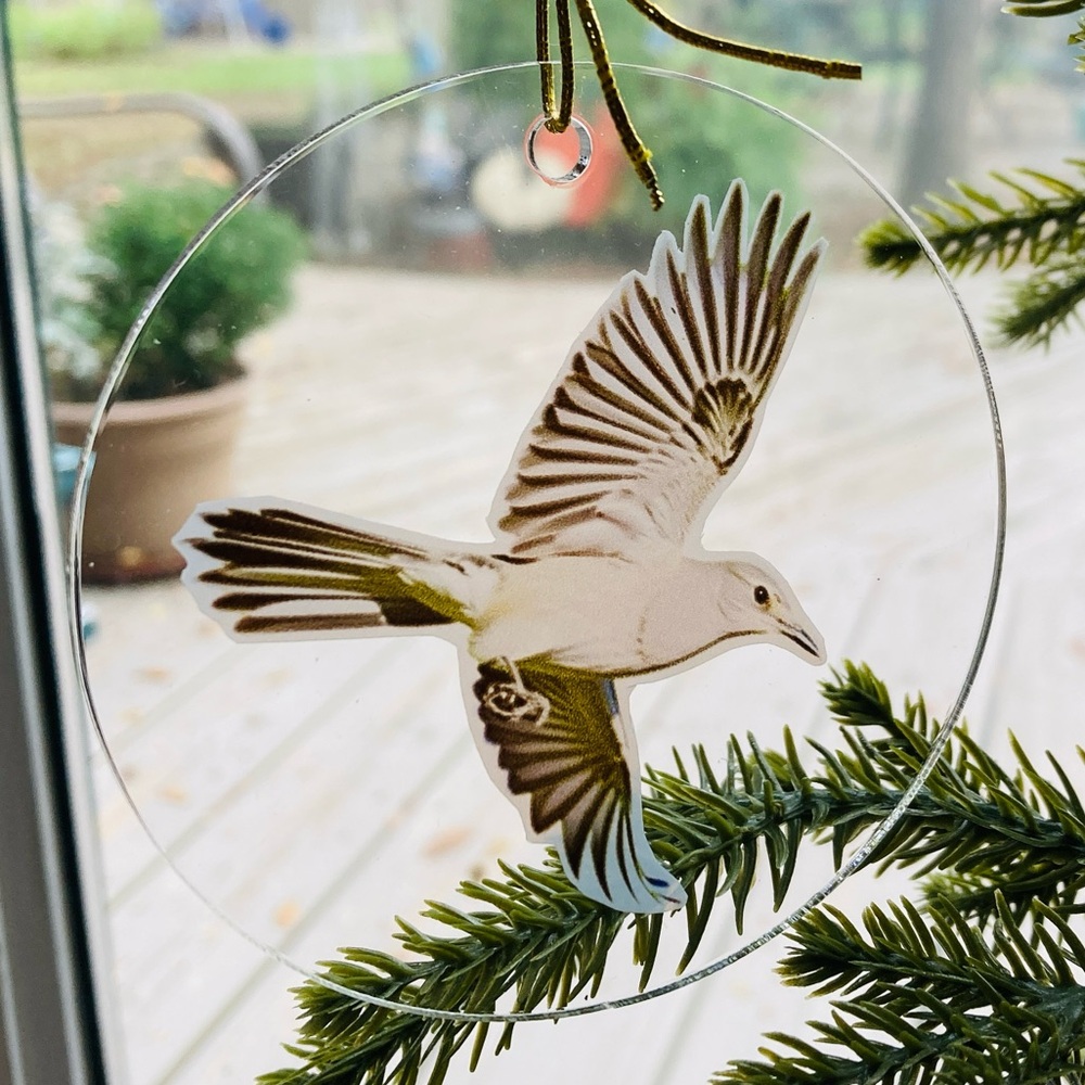 Mockingbird Christmas ornament double sided